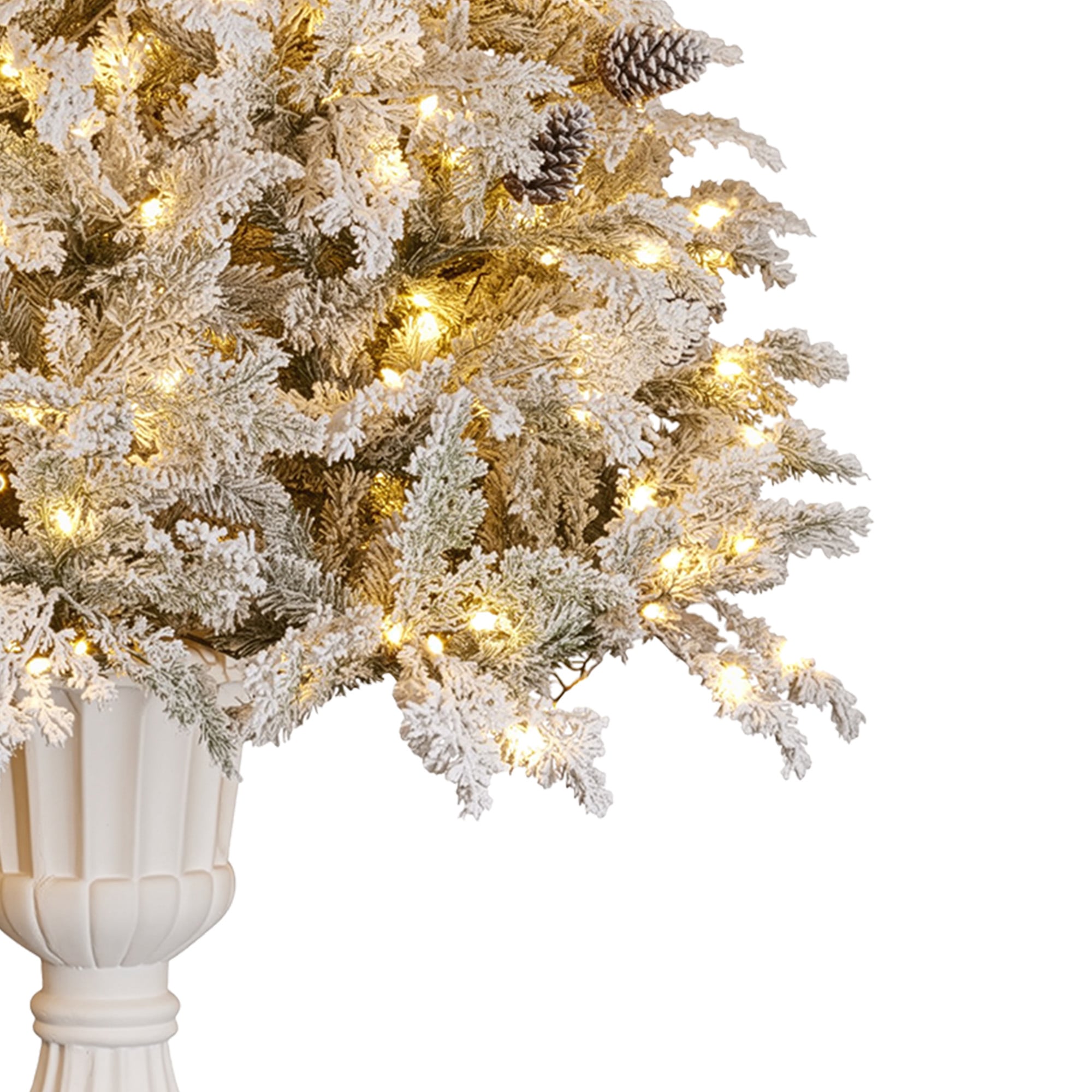 Christabelle 2.3m Christmas Tree Potted Alpine Fir with Pre Lit Multi-Colour LED Lights