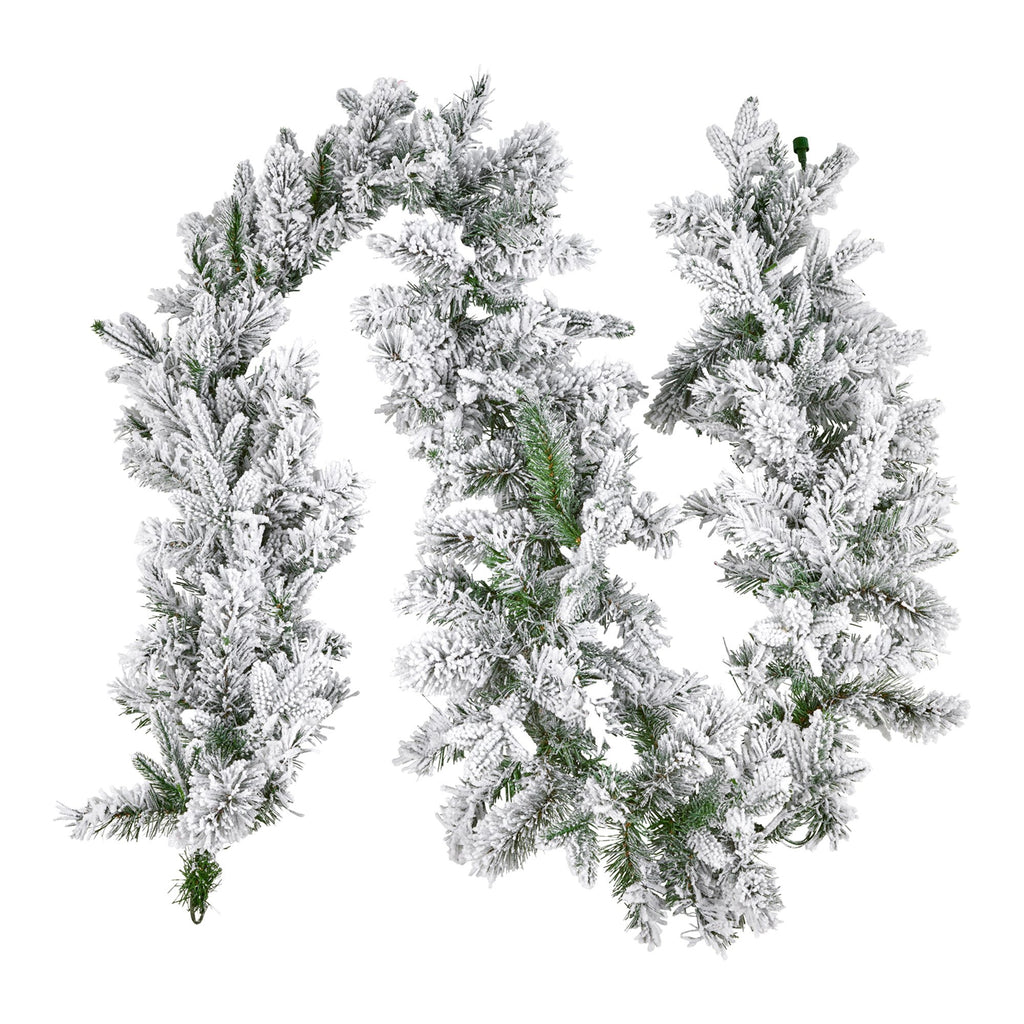 Snowy Atica Pre-Lit Christmas Garland - 274cm