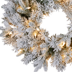 Christabelle Christmas Wreath Snowy Atica Pre-Lit with LED Lights Front Door Decoration Ornament