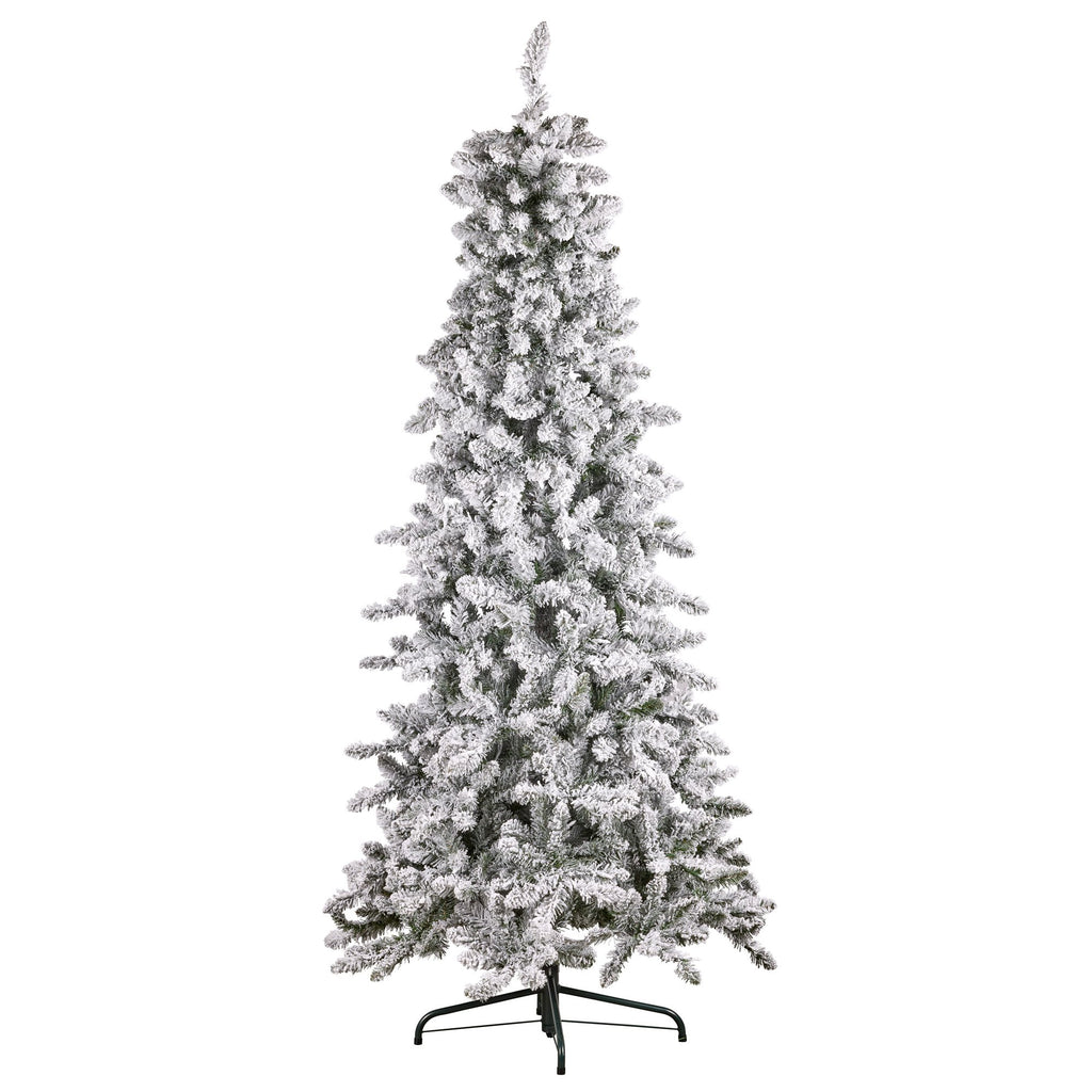 2.3M Christmas Tree with Lights- Snowy Norwegian Slimline
