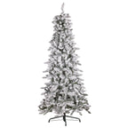 2.3M Christmas Tree with Lights- Snowy Norwegian Slimline