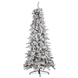 2.3M Christmas Tree with Lights- Snowy Norwegian Slimline
