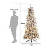 2.3M Christmas Tree with Lights- Snowy Norwegian Slimline
