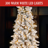 2.3M Christmas Tree with Lights- Snowy Norwegian Slimline