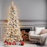 2.3M Christmas Tree with Lights- Snowy Norwegian Slimline