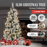 4.5fft - (137cm) Snowy Slimline Christmas Tree with Lights
