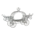 258cm Silver and White Metal Pumpkin Carriage
