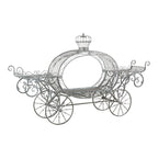 258cm Silver and White Metal Pumpkin Carriage
