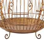 Antique Gold Bird Cage Display Metal Christmas Decor