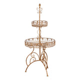 Antique Gold 2-Tier Metal Display Stand