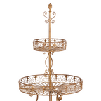 Antique Gold 2-Tier Metal Display Stand