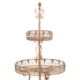 Antique Gold 2-Tier Metal Display Stand
