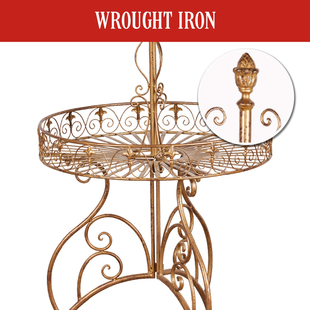 Antique Gold 2-Tier Metal Display Stand