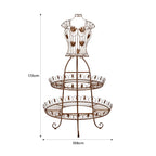 Antique Gold 2-Tier Metal Mannequin Display Stand