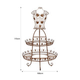 Antique Gold 2-Tier Metal Mannequin Display Stand