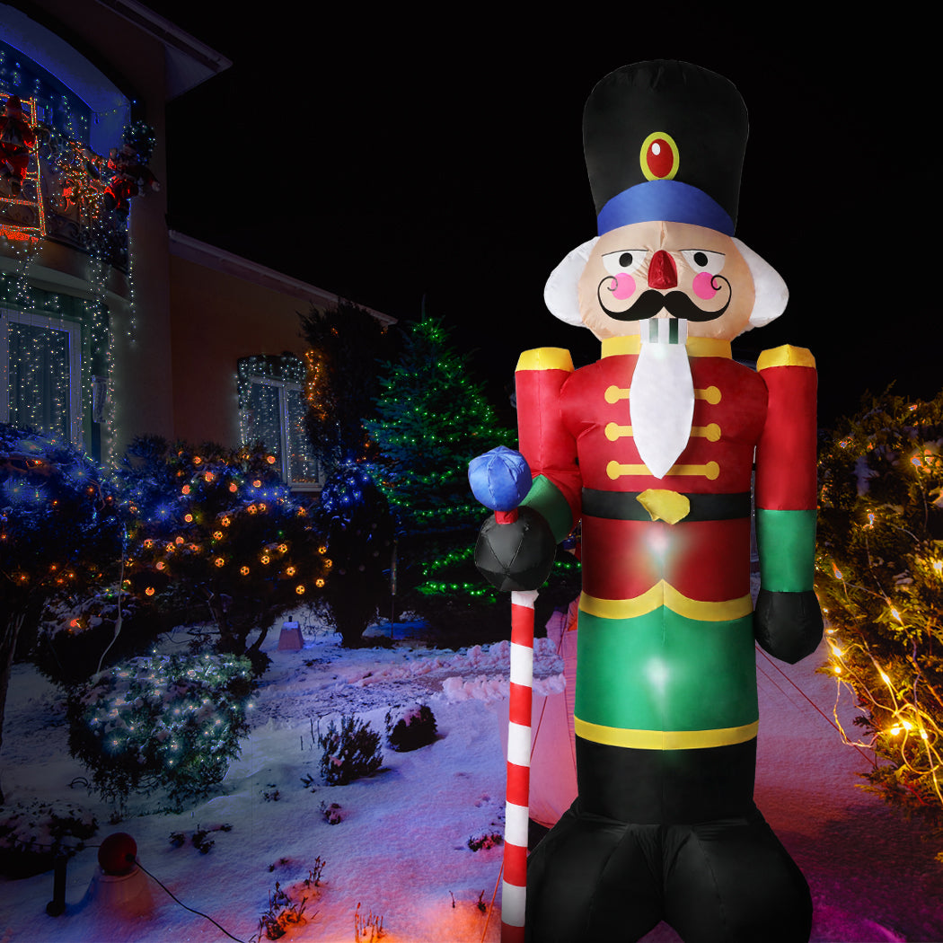 Inflatable Christmas Decorations Nutcracker 2.4M LED Lights