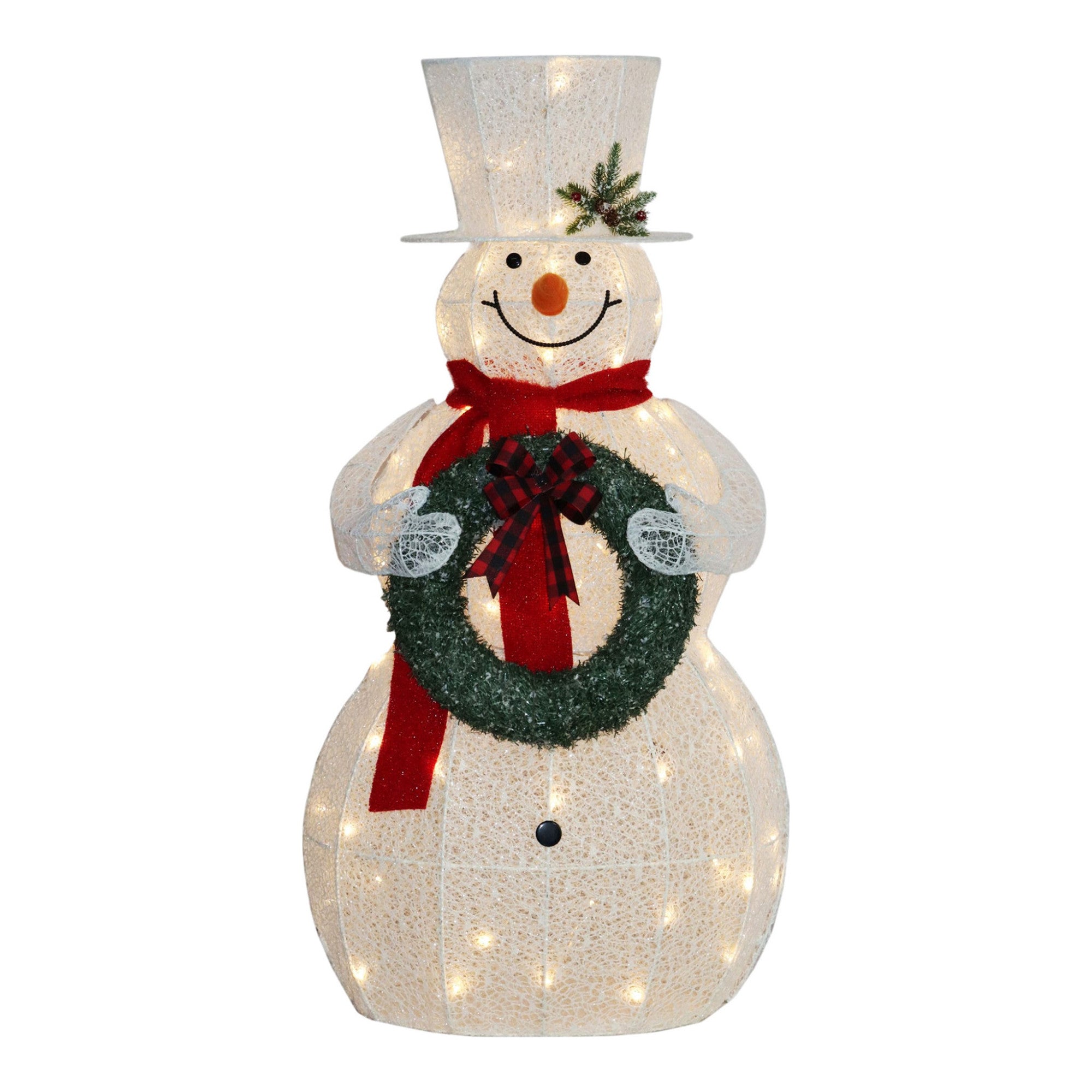 150cm White Outdoor Christmas Snowman with Lights