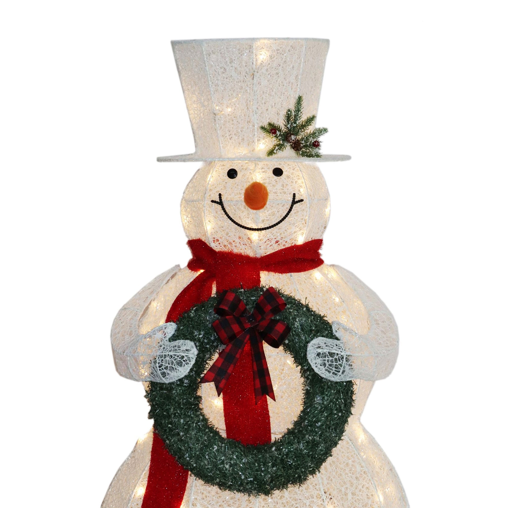 150cm White Outdoor Christmas Snowman with Lights