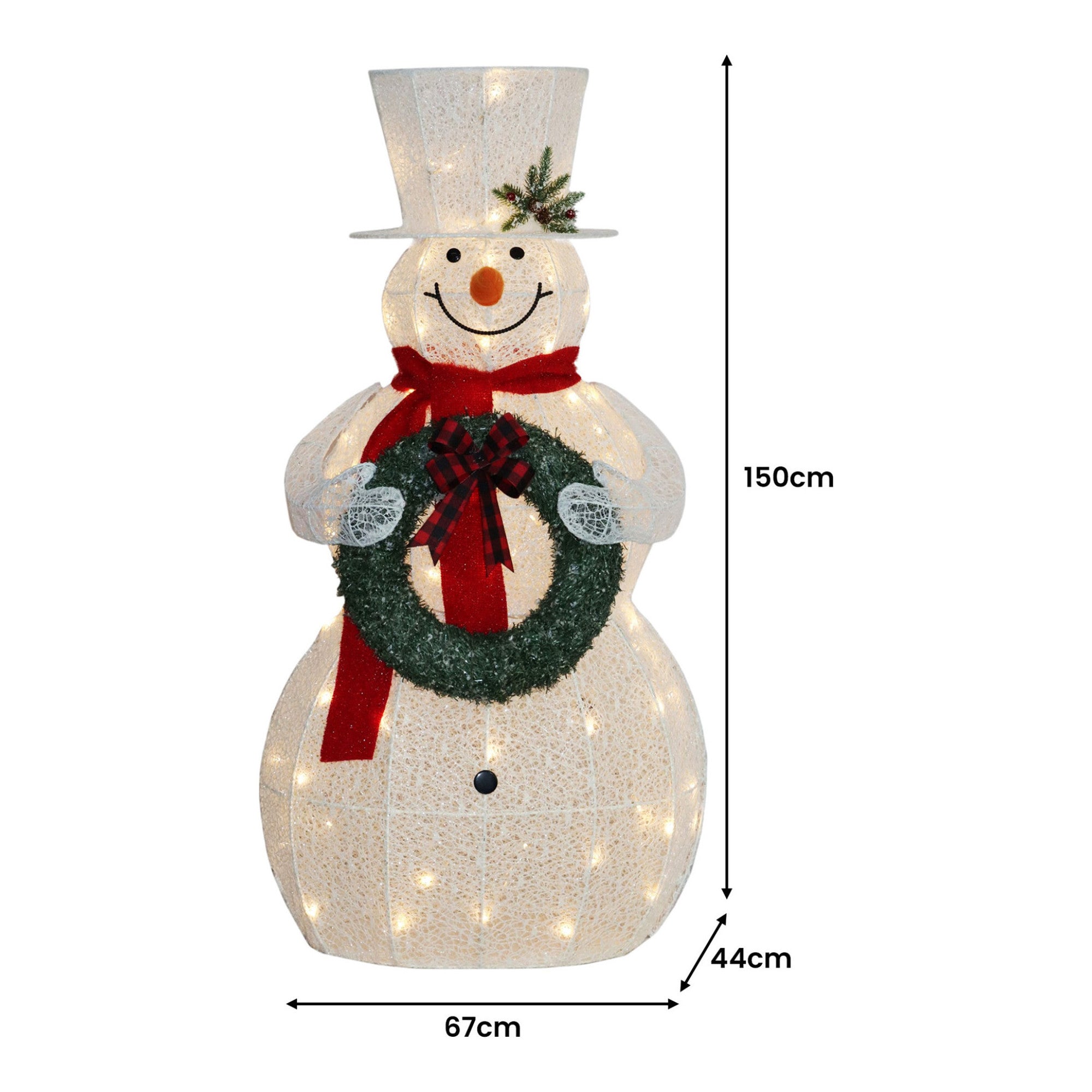 150cm White Outdoor Christmas Snowman with Lights