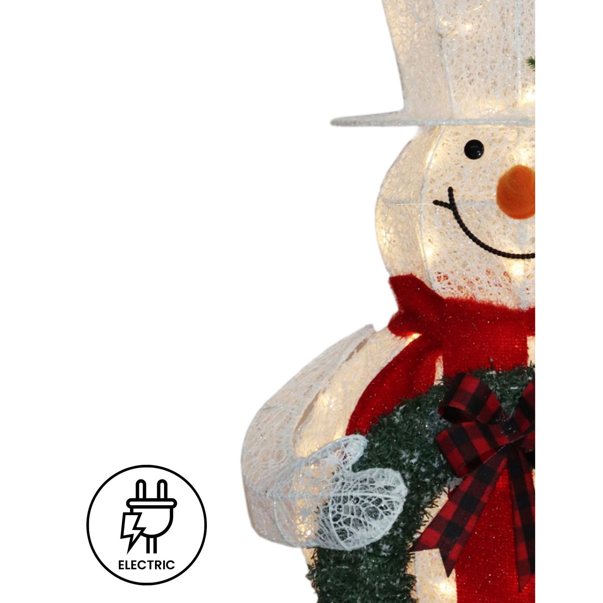 150cm White Outdoor Christmas Snowman with Lights