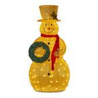 150cm Gold Outdoor Christmas Snowman with Lights