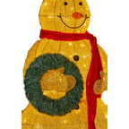 150cm Gold Outdoor Christmas Snowman with Lights