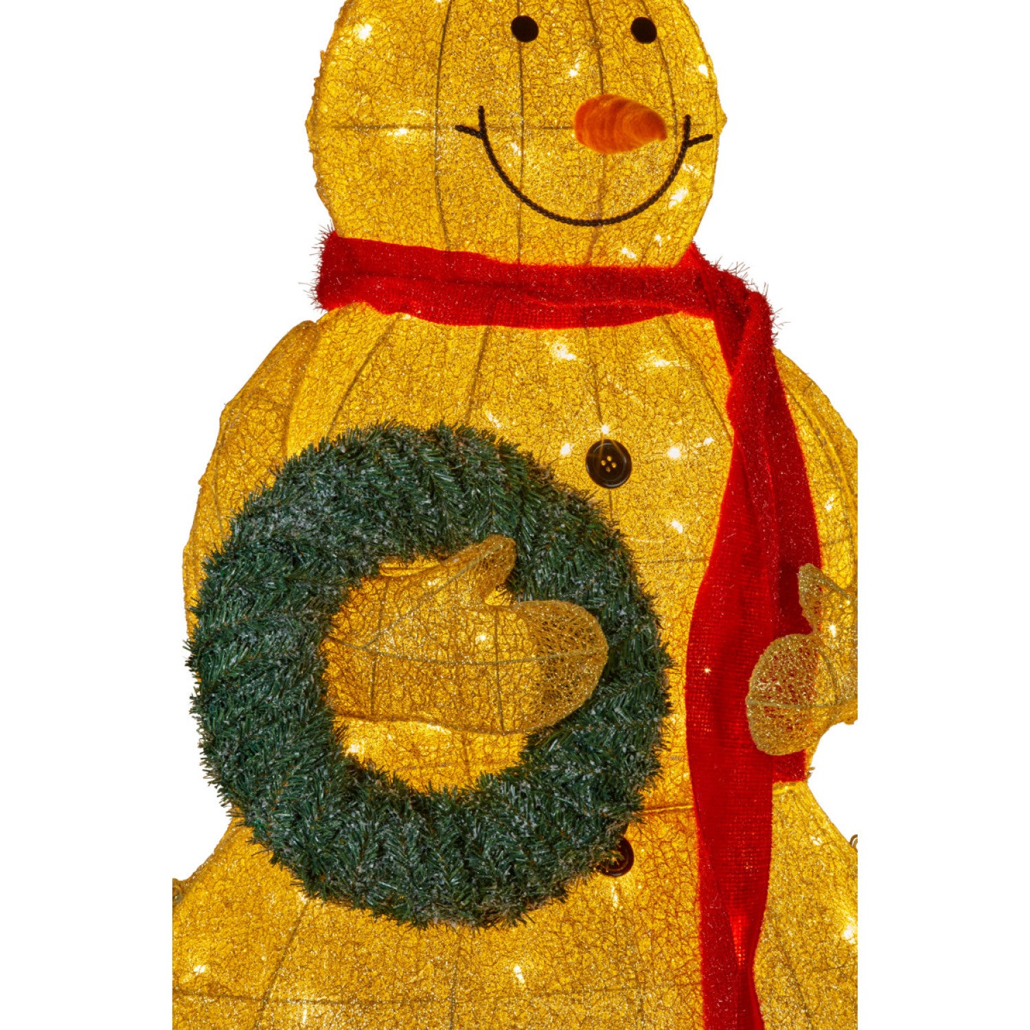 150cm Gold Outdoor Christmas Snowman with Lights