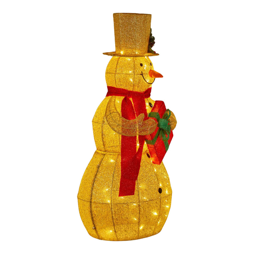 120cm White Outdoor Christmas Snowman with Lights