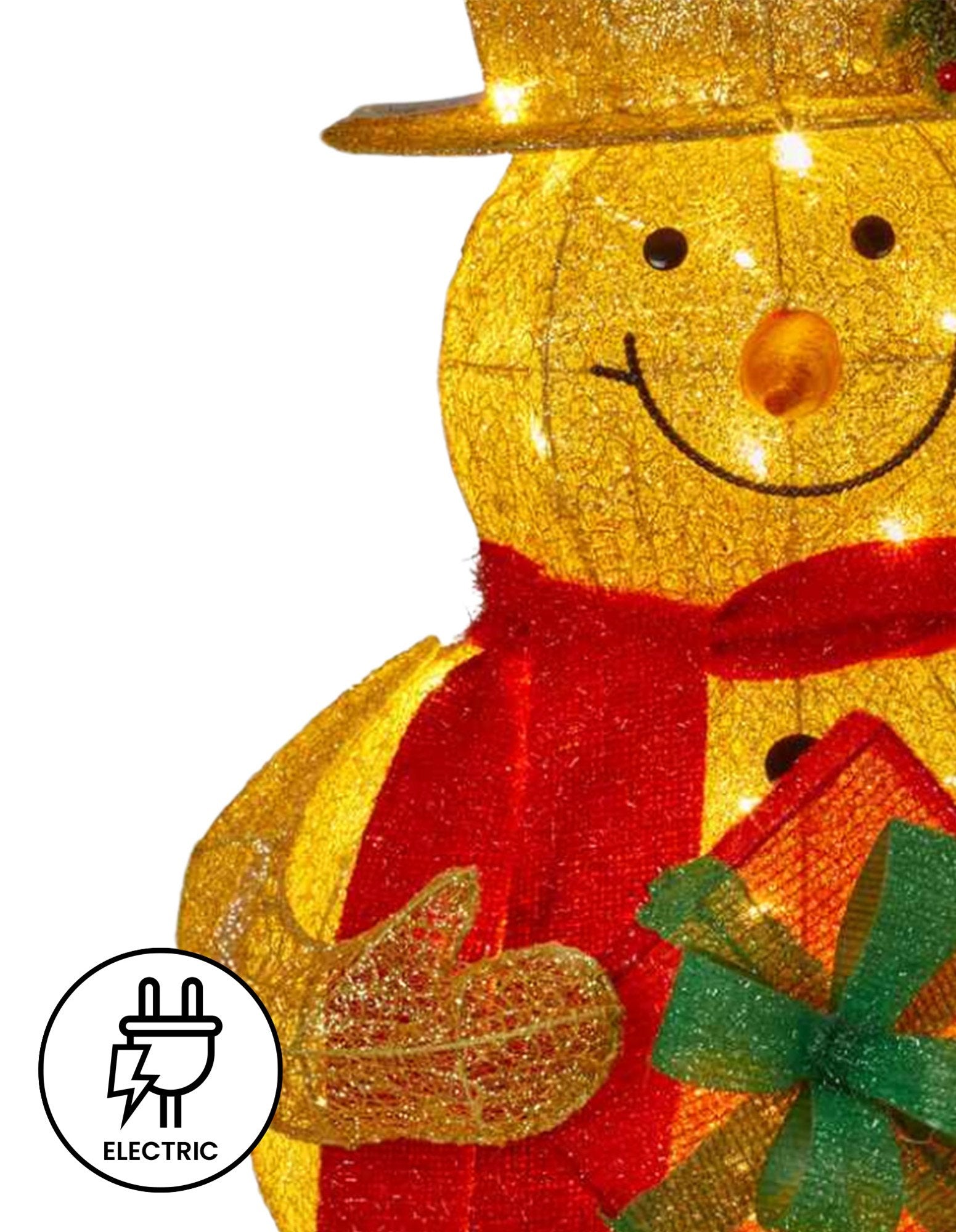 120cm White Outdoor Christmas Snowman with Lights
