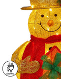 120cm White Outdoor Christmas Snowman with Lights