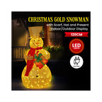 120cm White Outdoor Christmas Snowman with Lights