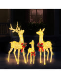 Set of 3 White Mesh Outdoor Christmas Display Reindeer with Lights