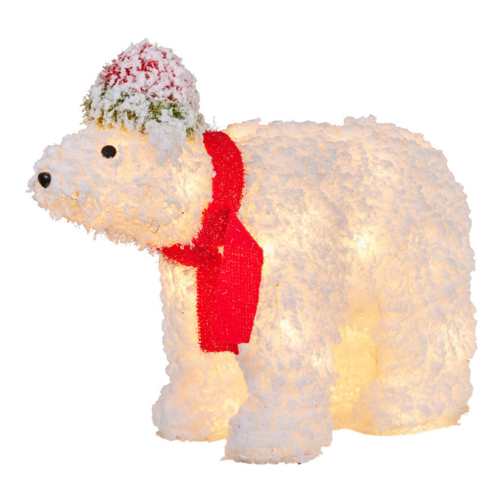 Christmas Polar Bear with Lights & Snowy Finish - 43cm