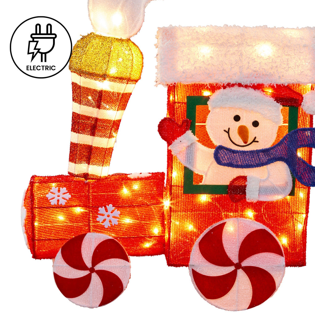 Christmas Train & 3 Carriages with Lights Indoor/Outdoor