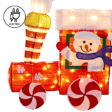 Christmas Train & 3 Carriages with Lights Indoor/Outdoor