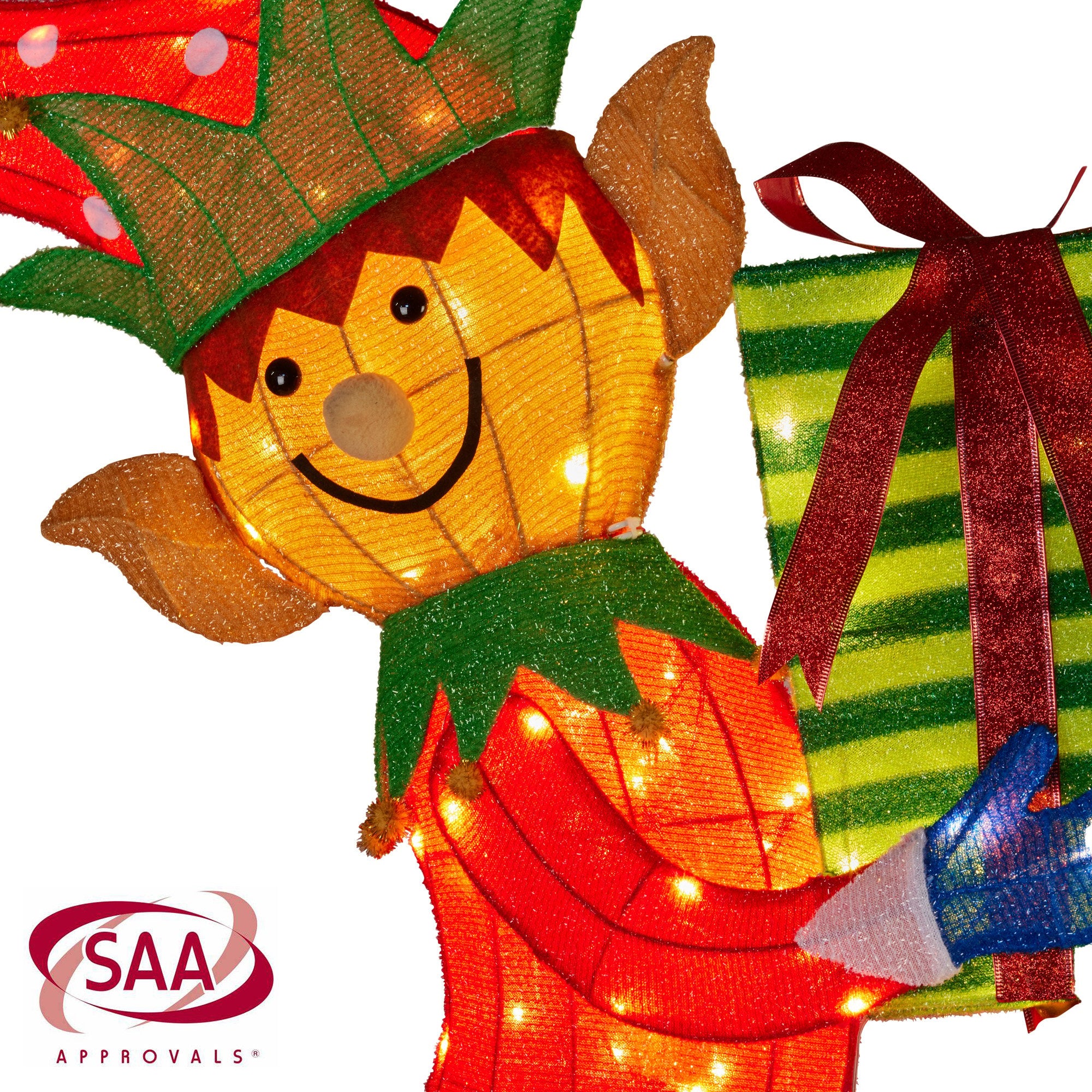 125cm Christmas Elf Display with Lights