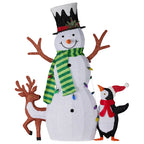 Christabelle 1.2m Christmas Snowman Display Indoor Outdoor with LED Lights and Animals Decoration