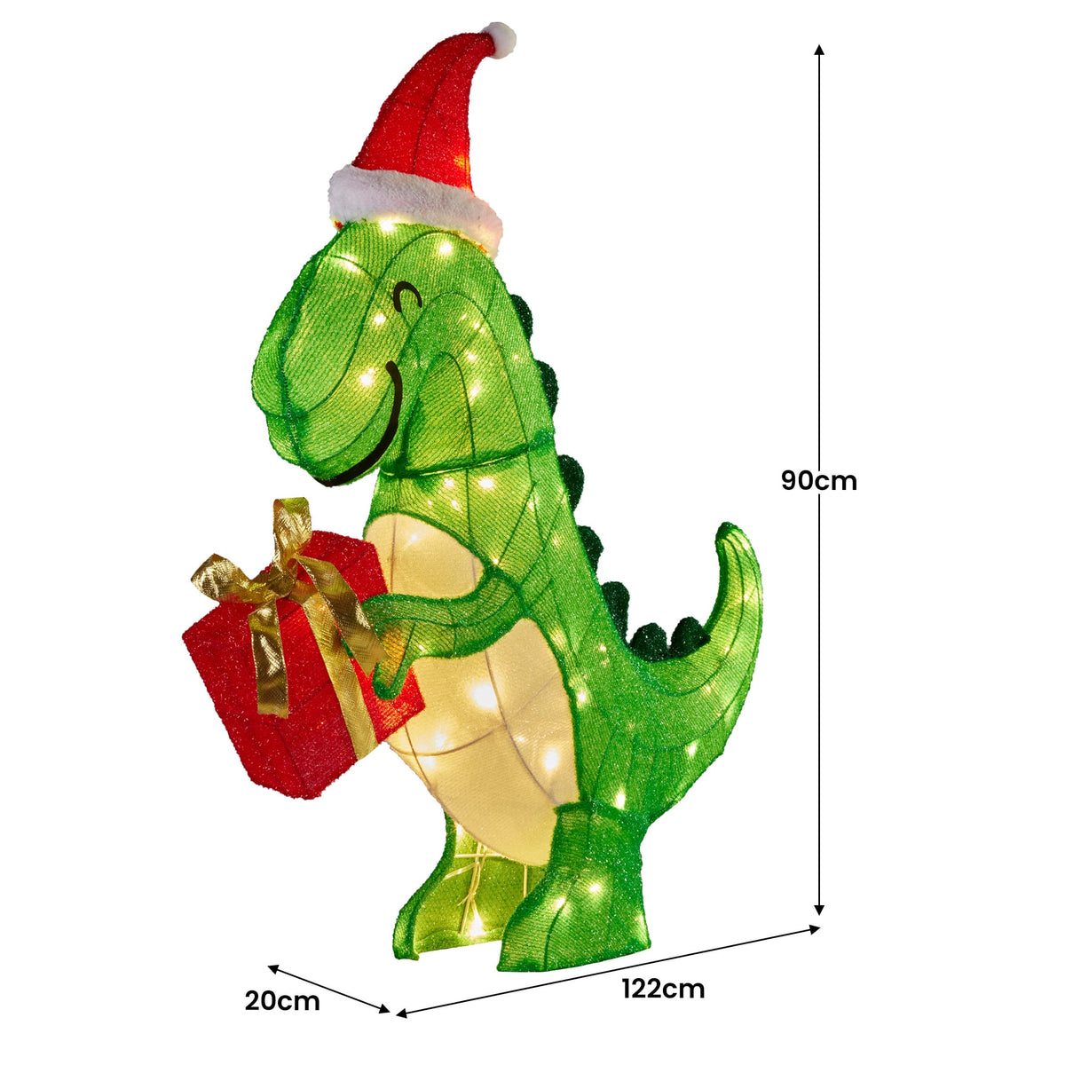 Christabelle 90cm Christmas Dinosaur Display with LED Lights Decoration