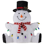 Sitting Snowman Christmas Display with Lights - 82cm