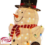 Sitting Snowman Christmas Display with Lights - 82cm