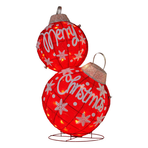 Christabelle Oversized Christmas Bauble Display Warm White LED Lights Indoor & Outdoor Holiday Decoration w/Wire Base