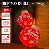 Christabelle Oversized Christmas Bauble Display Warm White LED Lights Indoor & Outdoor Holiday Decoration w/Wire Base