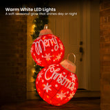 Christabelle Oversized Christmas Bauble Display Warm White LED Lights Indoor & Outdoor Holiday Decoration w/Wire Base
