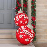 Christabelle Oversized Christmas Bauble Display Warm White LED Lights Indoor & Outdoor Holiday Decoration w/Wire Base