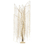 Christabelle Silver Willow Tree 180cm Christmas Display Warm White LED Lights Flexible Branches & Hanging Strands