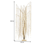 Christabelle Silver Willow Tree 180cm Christmas Display Warm White LED Lights Flexible Branches & Hanging Strands