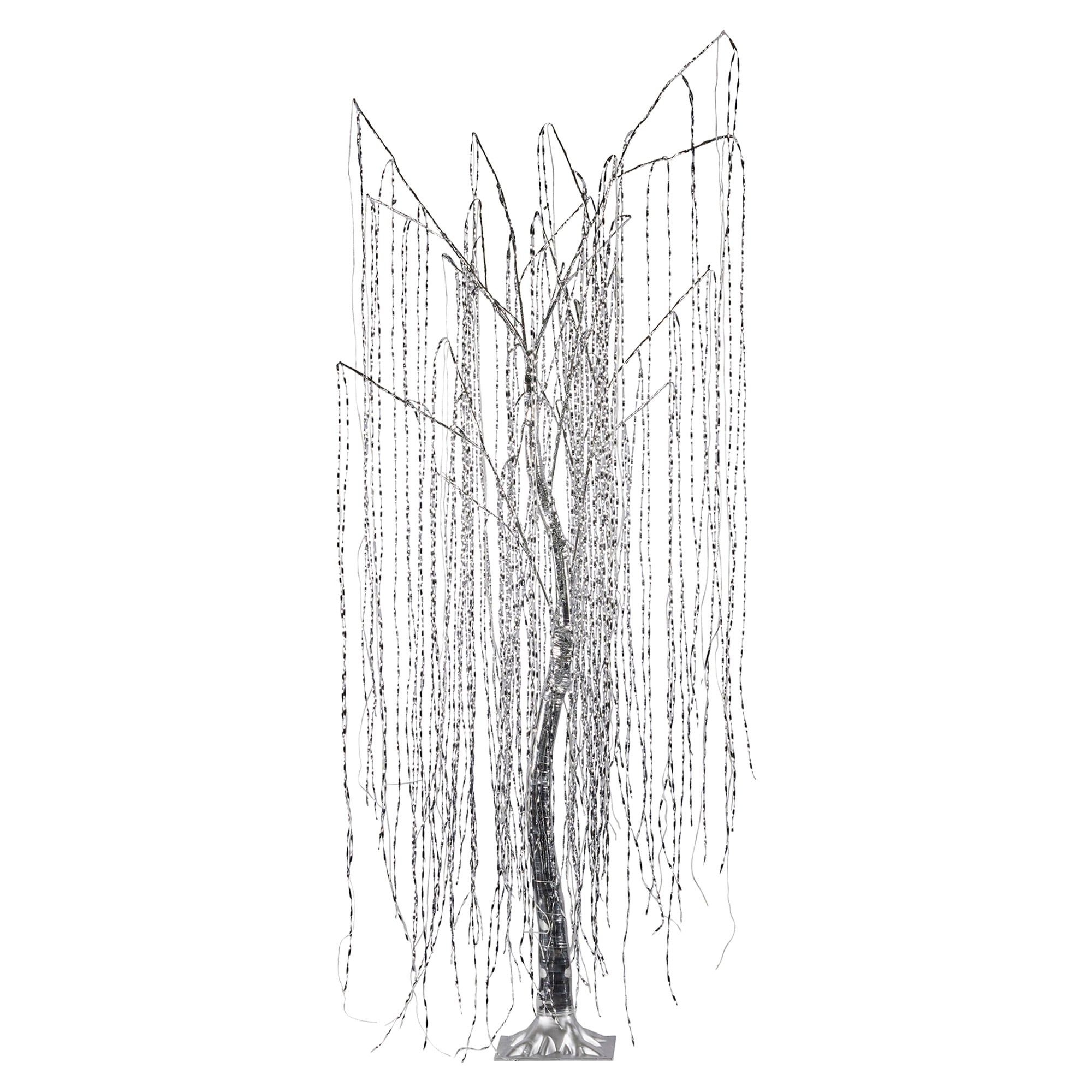 Christabelle Silver Willow Tree 180cm Christmas Display Warm White LED Lights Flexible Branches & Hanging Strands