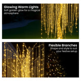 Christabelle Silver Willow Tree 180cm Christmas Display Warm White LED Lights Flexible Branches & Hanging Strands