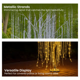 Christabelle Silver Willow Tree 180cm Christmas Display Warm White LED Lights Flexible Branches & Hanging Strands