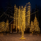 Christabelle Silver Willow Tree 180cm Christmas Display Warm White LED Lights Flexible Branches & Hanging Strands